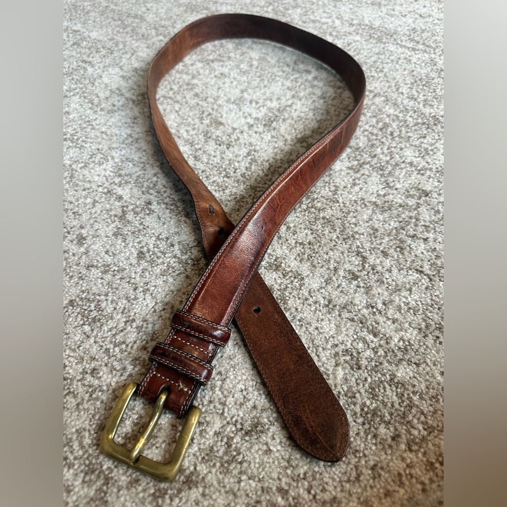Fossil Brown Leather Belt 42 Cognac